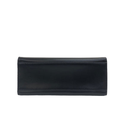 CELINE Gancini Leather Two-way Top Handle Handbag Shoulder bag Black Vintage ick73z