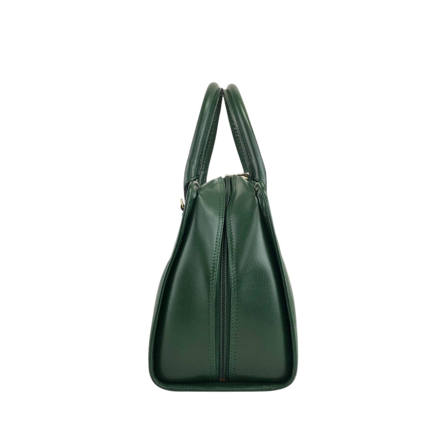 CELINE Circle Logo Two-way Handbag Shoulder bag Green Vintage 25jwbg