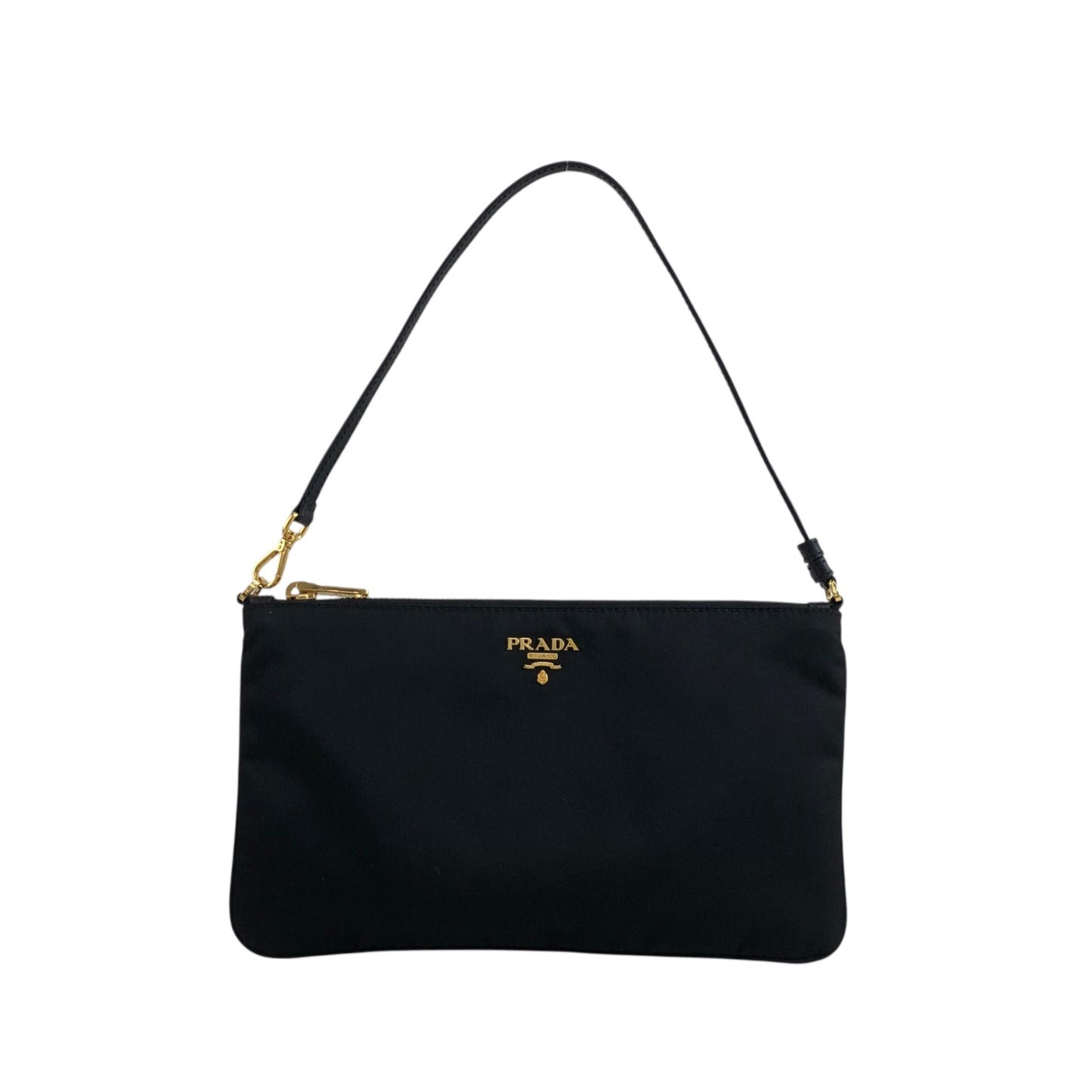 PRADA Logo Shoulder bag Black Vintage w5h4j5