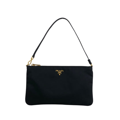 PRADA Logo Shoulder bag Black Vintage w5h4j5