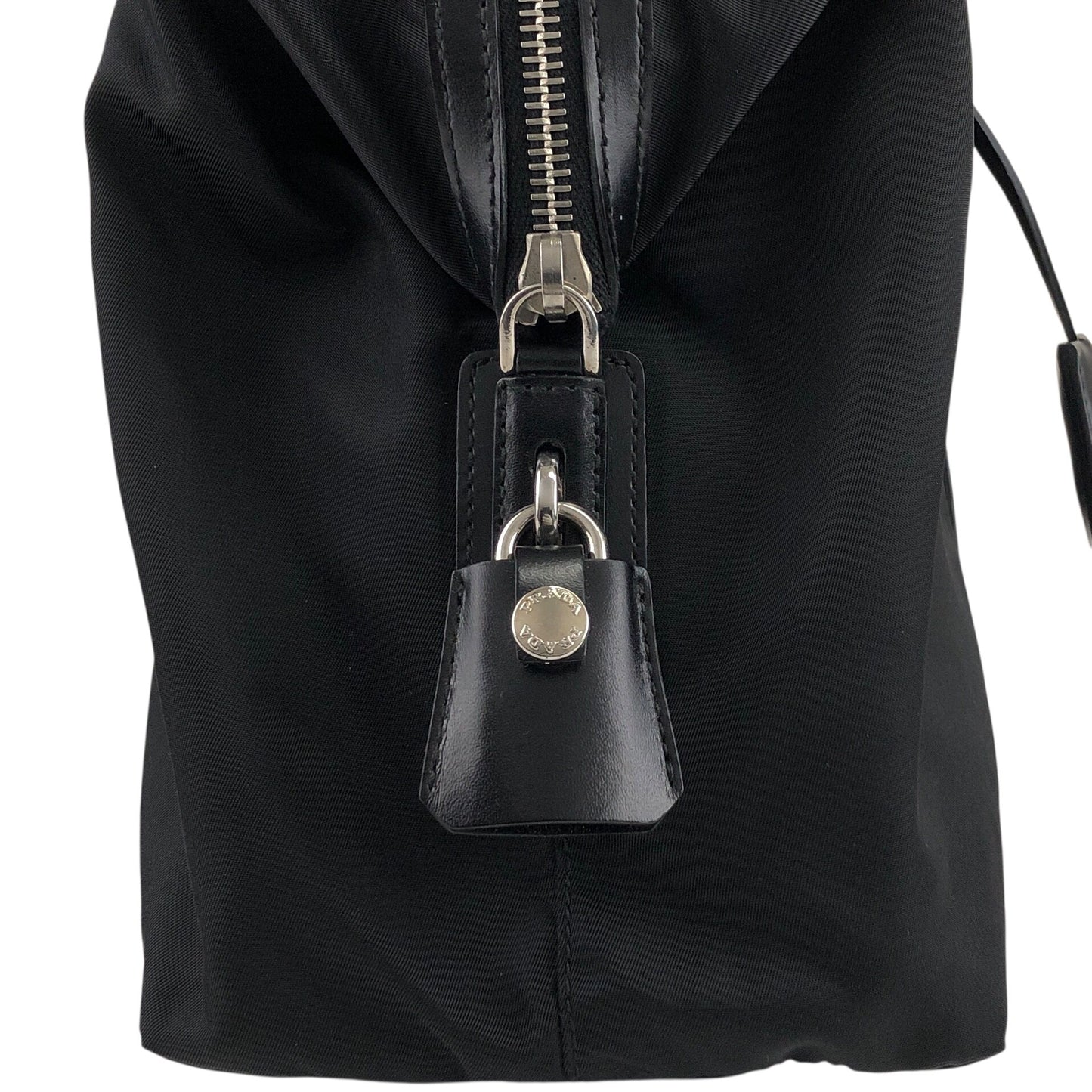 PRADA Tessuto Triangle Logo Handbag Black Vintage vgh2dk