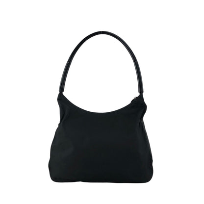 PRADA Tessuto Triangle Logo Shoulder bag Black Vintage gpgejr