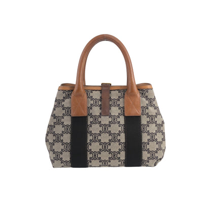 CELINE Blason Handbag Beige Vintage wz3ahs