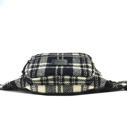 SAINTLAURENT PARIS Fabric Sling Bag Black White Vintage y3fayf