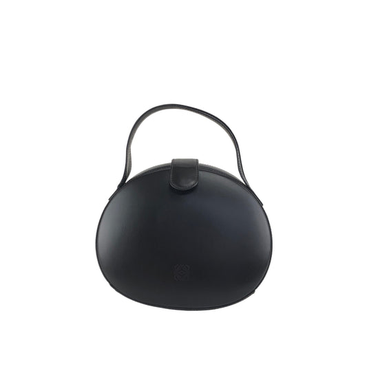 LOEWE Anagram Round Handbag Vanity bag Brown Vintage r5fjrx