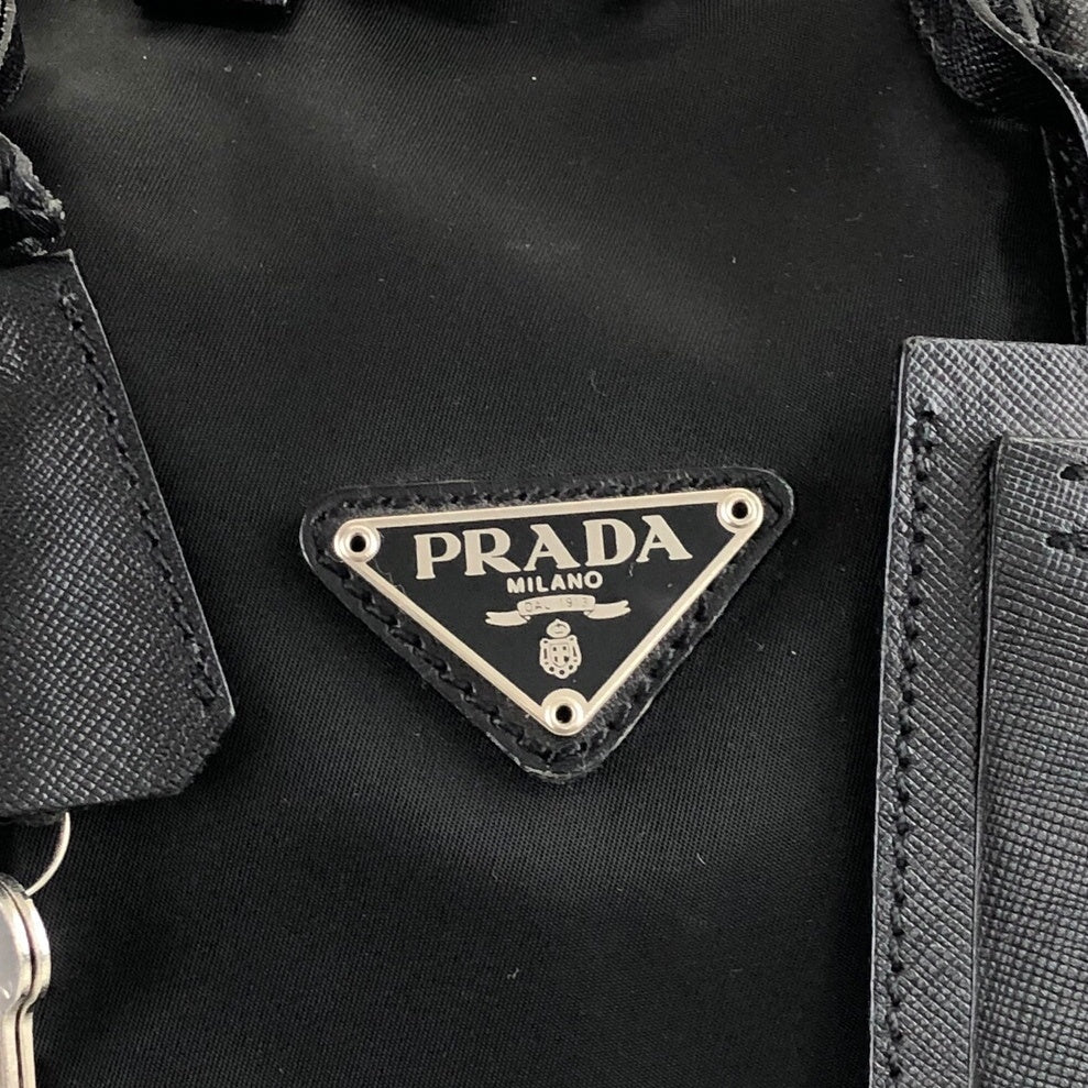PRADA Triangle Logo Two-way Shoulder bag Boston bag Black Vintage 5nvn4z