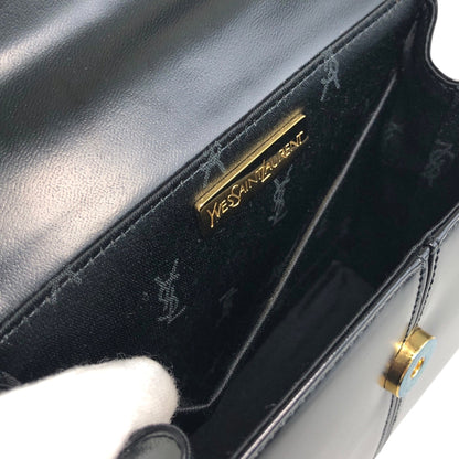 Yves Saint Laurent Logo Two-way Handbag Shoulder bag Black Vintage ktpth7