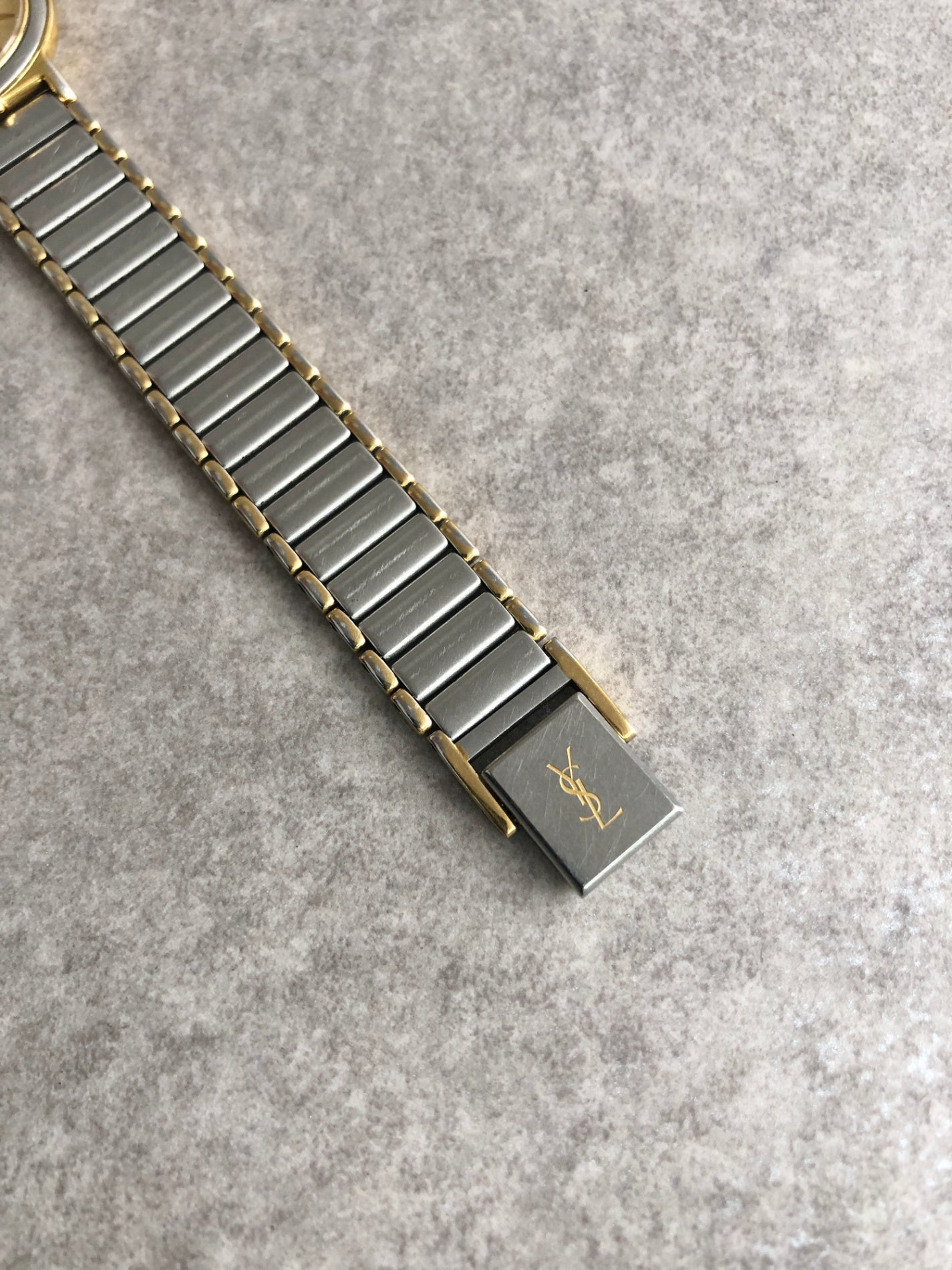 Yves Saint Laurent YSL Logo Watch Gold×Silver Vintage rurspi