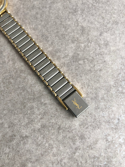 Yves Saint Laurent YSL Logo Watch Gold×Silver Vintage rurspi