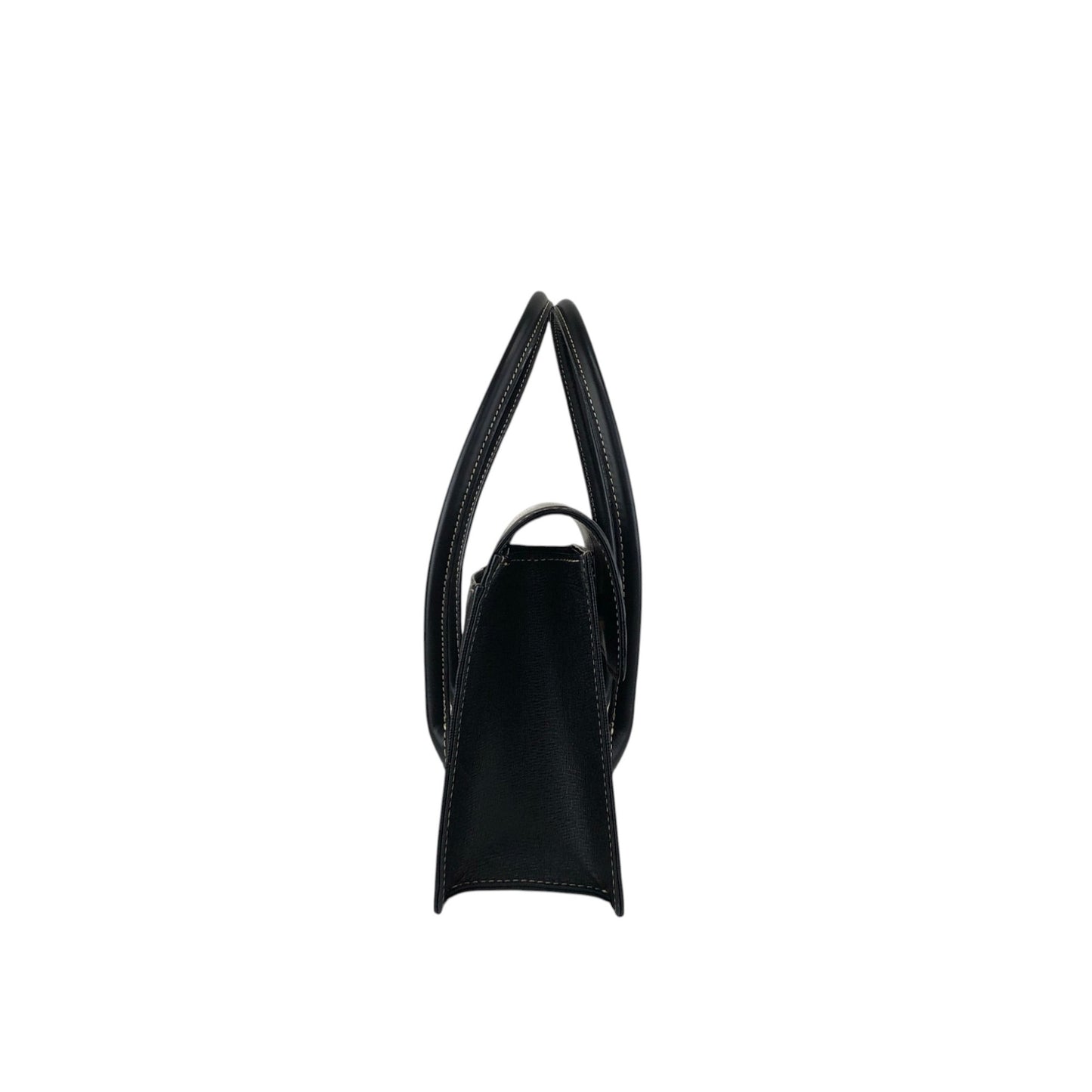 BURBERRY Logo Handbag Black Vintage 3ziibs