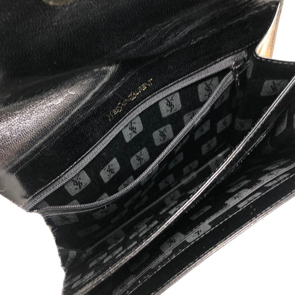 Yves Saint Laurent YSL Logo Handbag Shoulder bag Black Vintage 5nbvi3