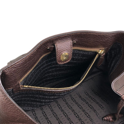 CELINE Blason Embossed Hobobag Shoulder bag Brown Vintage g5bz4k