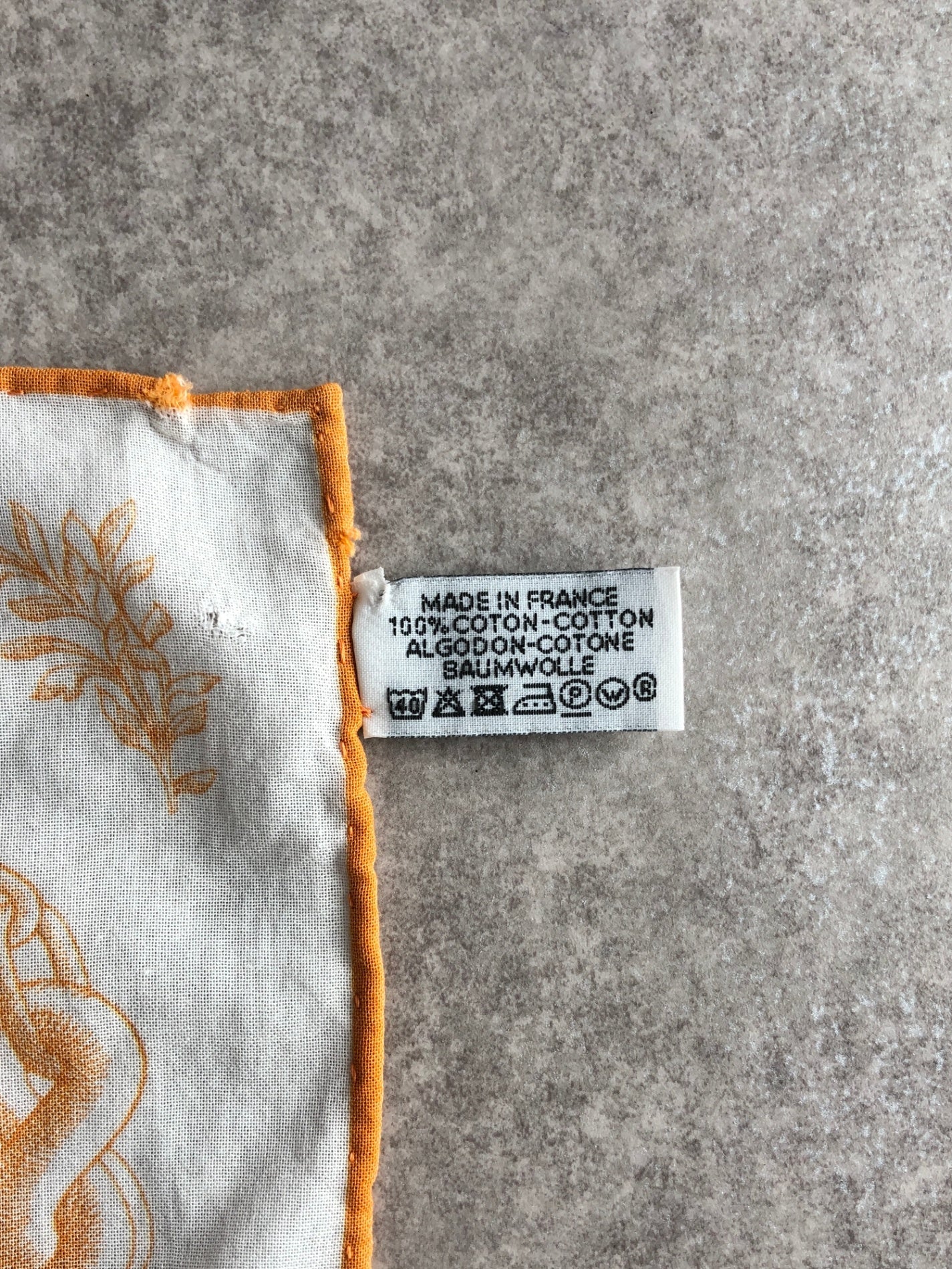 HERMES Scarf White Vintage ev5385