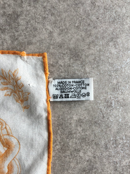 HERMES Scarf White Vintage ev5385