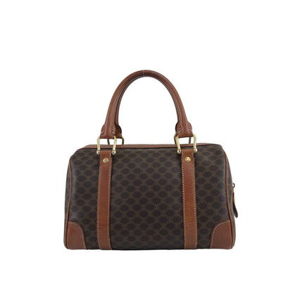 CELINE Macadam Blason Handbag Small Boston bag Brown Vintage dujsu6