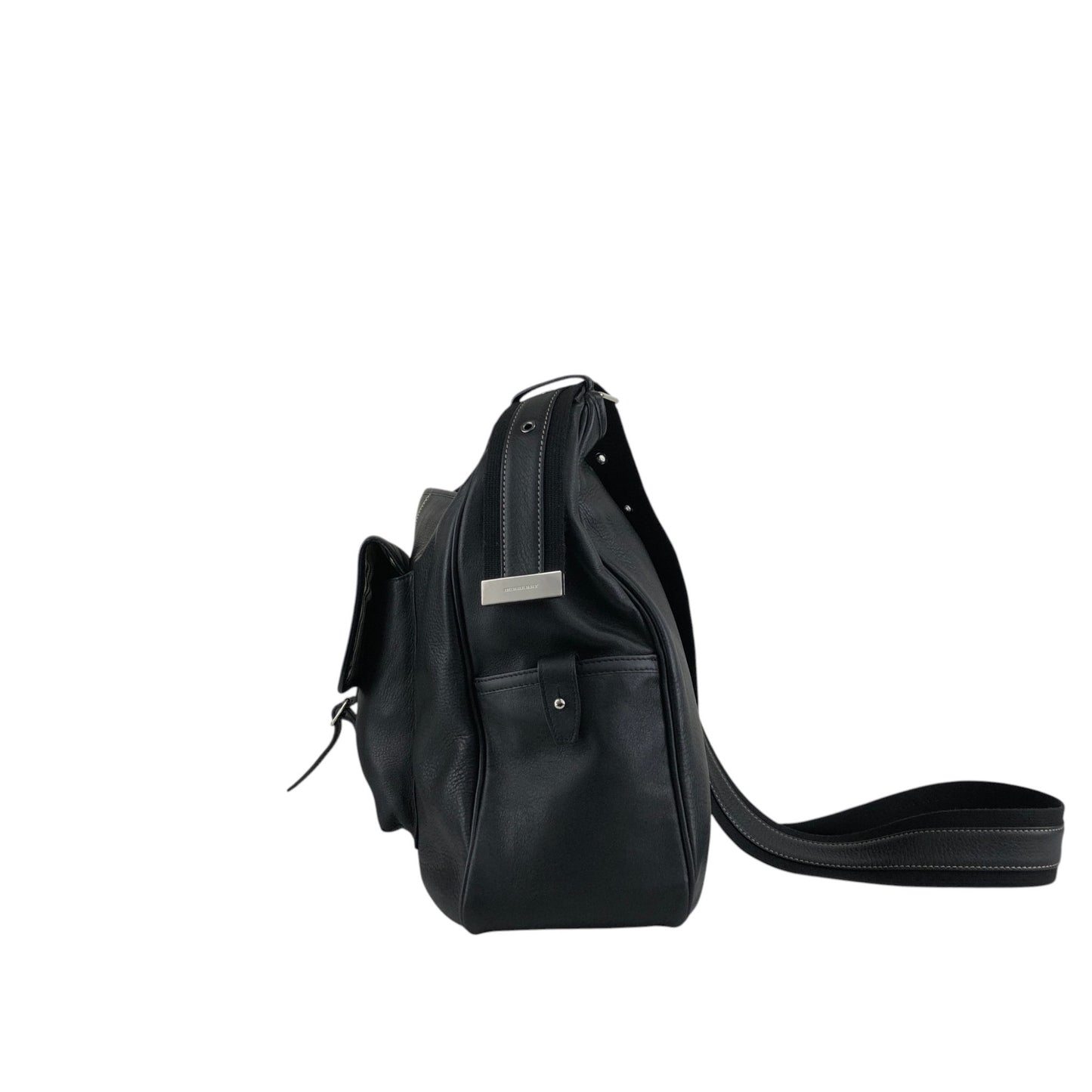 BURBERRY Front Buckle Shoulder bag Black Vintage tpmx3y