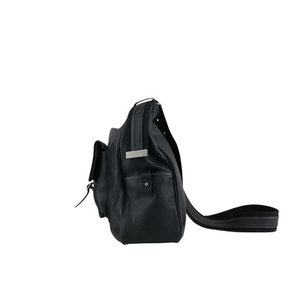 BURBERRY Front Buckle Shoulder bag Black Vintage tpmx3y