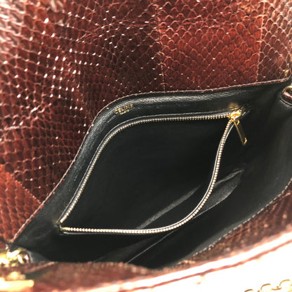 CELINE Two-way Handbag Chain Shoulder bag Brown Vintage 2b68me