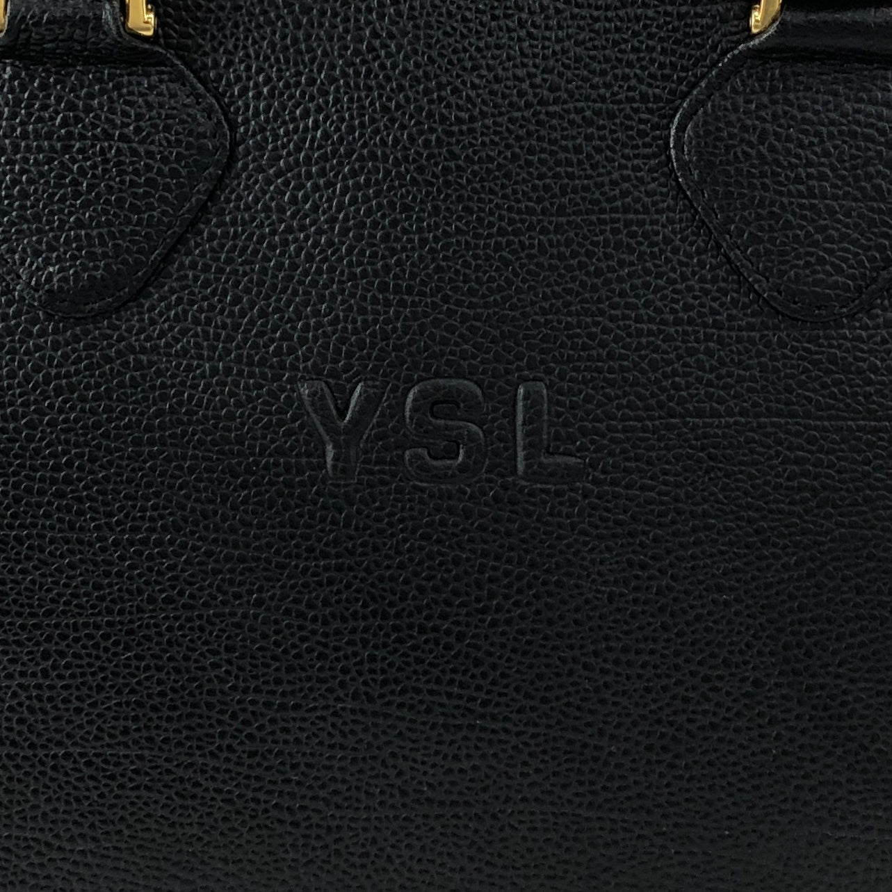 Yves Saint Laurent YSL Logo Top Handle Handbag Black Vintage heismg