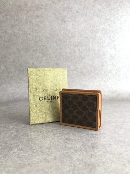 CELINE Macadam Coin Purse Brown Vintage 8a3g8d