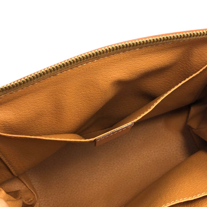 CELINE Macadam Blason  PVC Leather Pouch Brown Vintage vnsihf