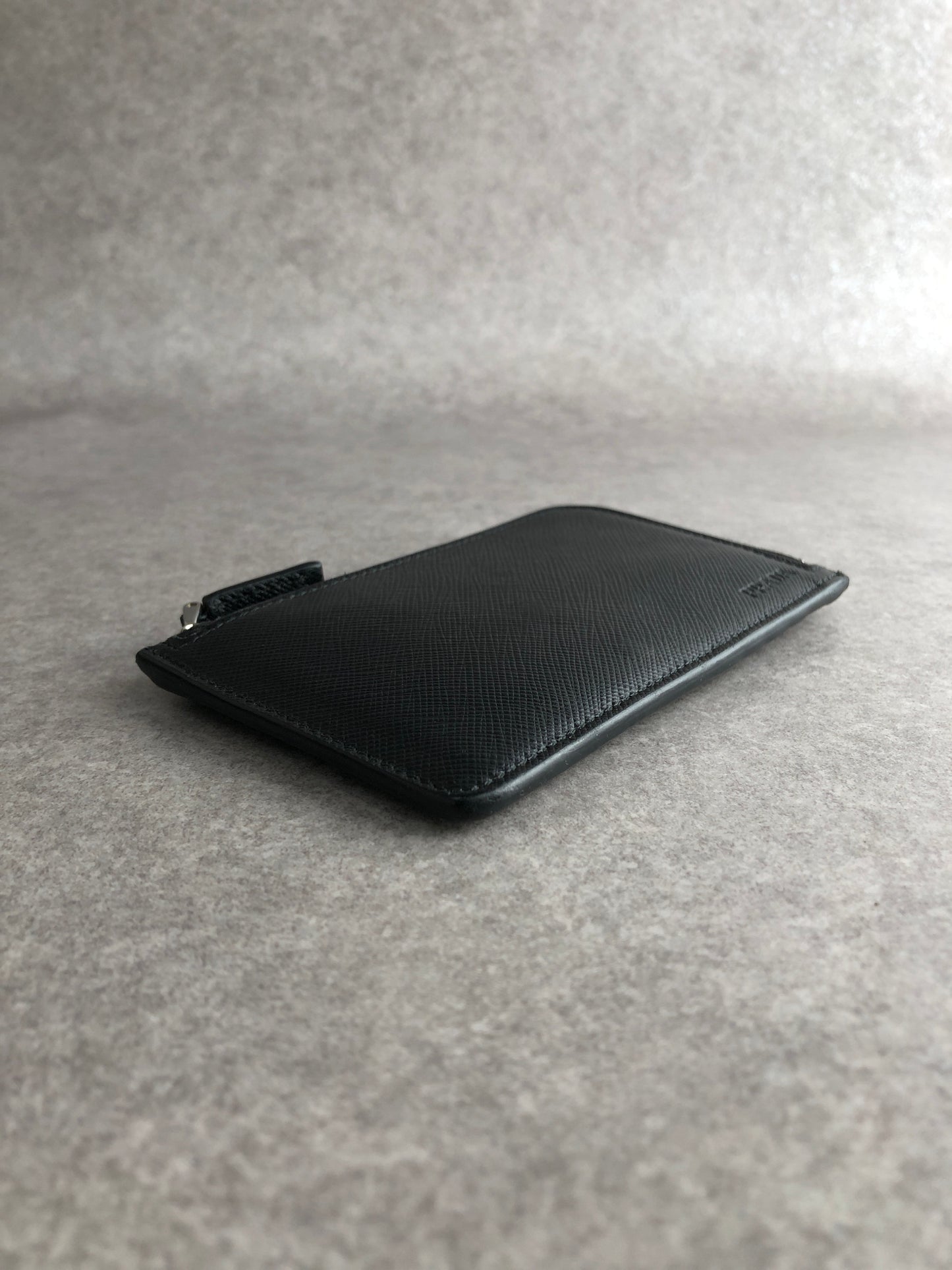 PRADA Logo Embossed Coin Purse Black Vintage ui5iej