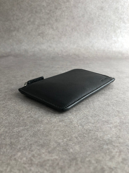 PRADA Logo Embossed Coin Purse Black Vintage ui5iej