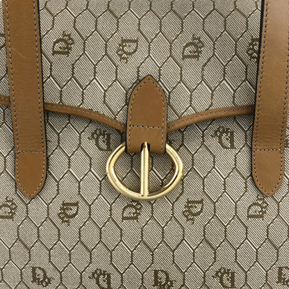 Christian Dior Honeycomb Pattern Handbag Beige Vintage 64sff4