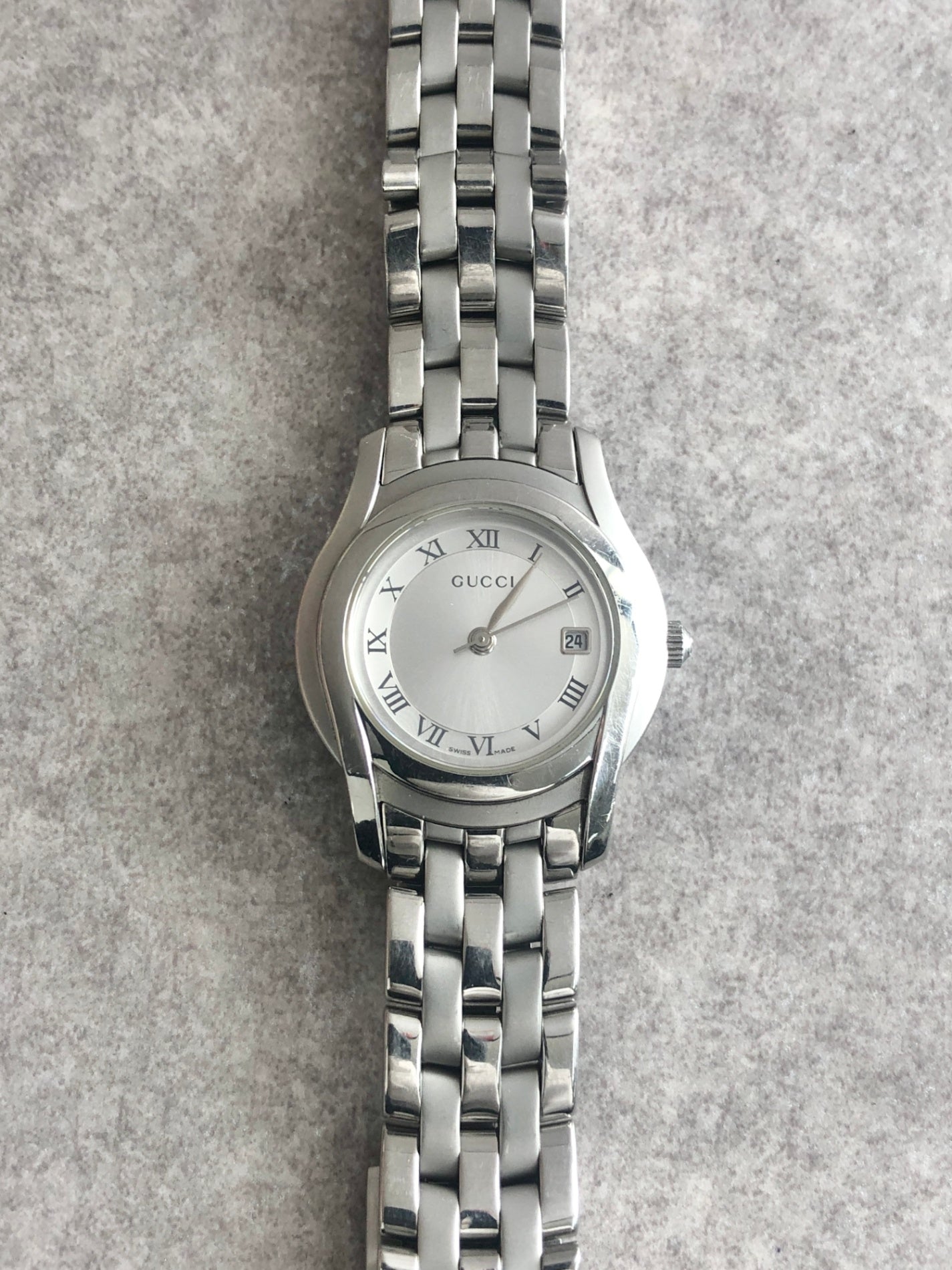 GUCCI Quartz Watch Silver 5500L Vintage ug2nyp
