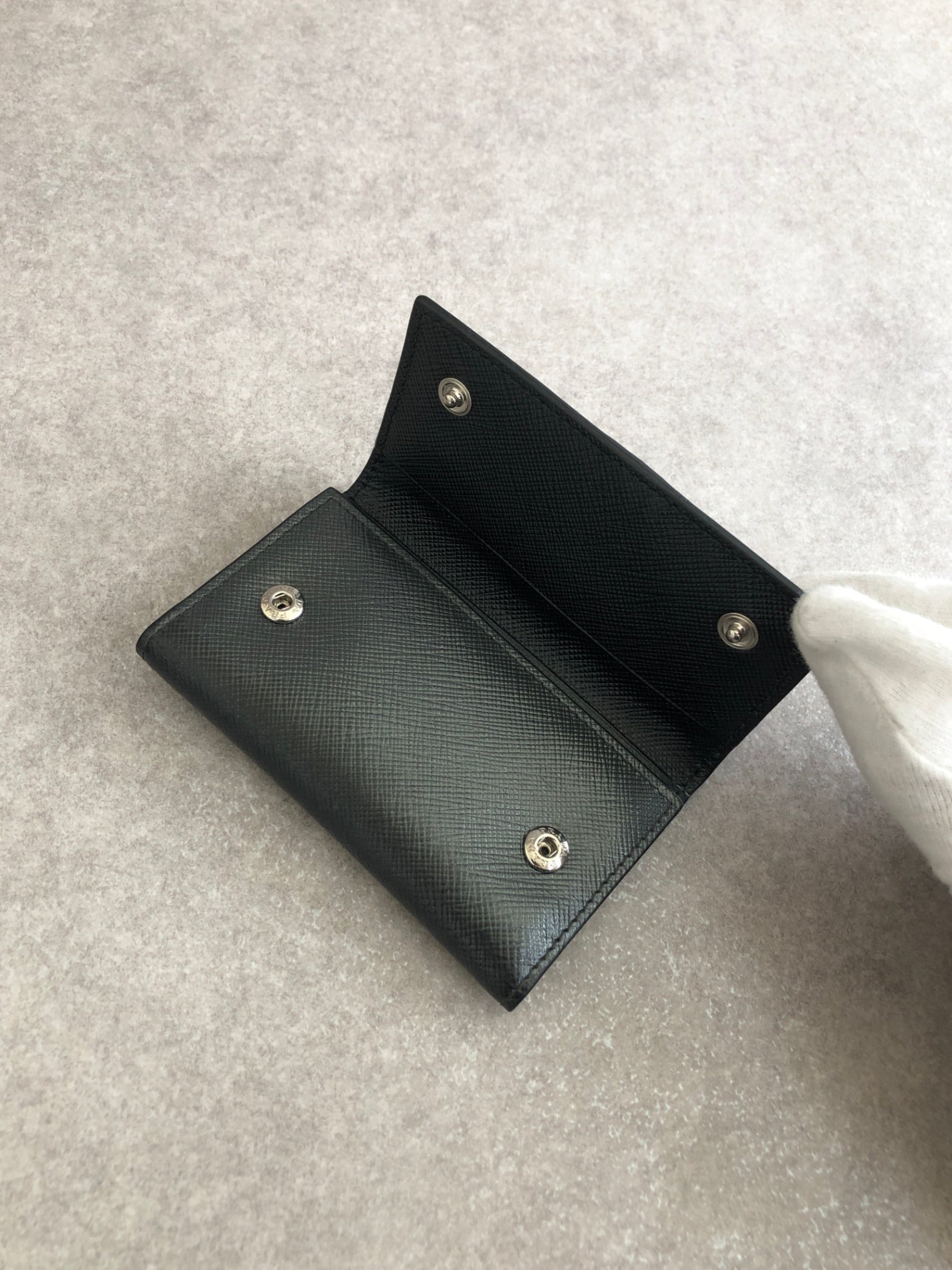 PRADA Logo Key Case Black Vintage rrb4c7