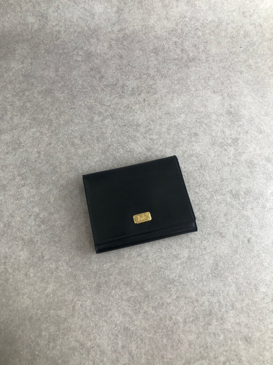 CELINE Horse Carriage Trifold Wallet Black Vintage 4azh3v