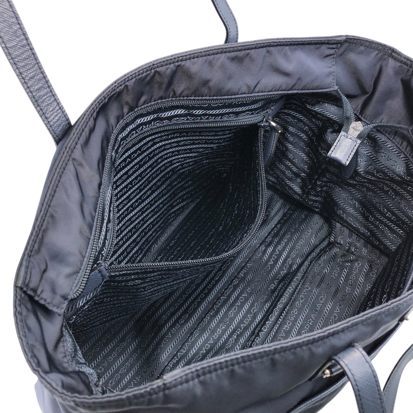 PRADA Tessuto Triangle Logo Totebag Navy Vintage 3j5ghg