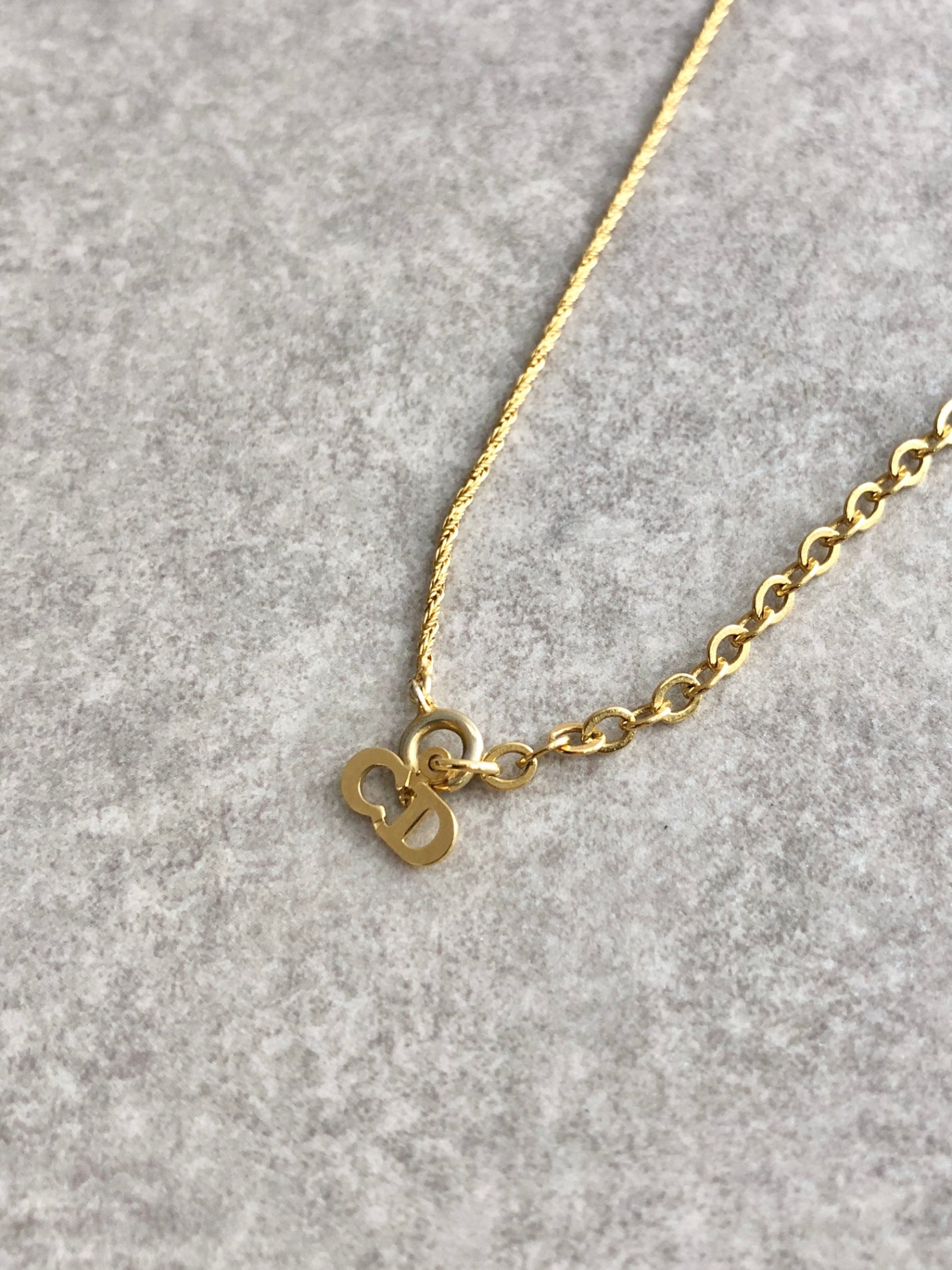 Christian Dior Fake Pearl Necklace Gold Vintage ntupyn
