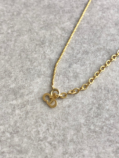 Christian Dior Fake Pearl Necklace Gold Vintage ntupyn