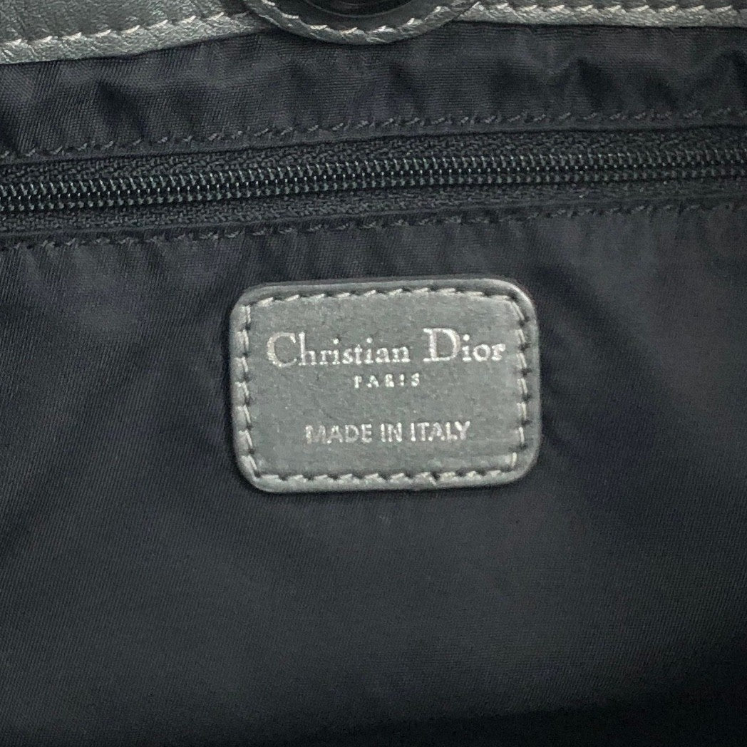 Christian Dior Cannage Logo Charm Shoulder bag Hobobag Gray Green Vintage uv5skb