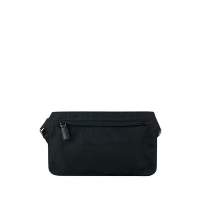 PRADA Tessuto Triangle Logo Sling bag Black Vintage 6r35d5