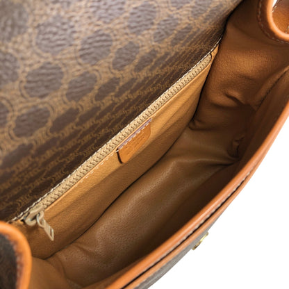 CELINE Macadam Blason Front Buckle Shoulder bag Brown Vintage z5ucpb