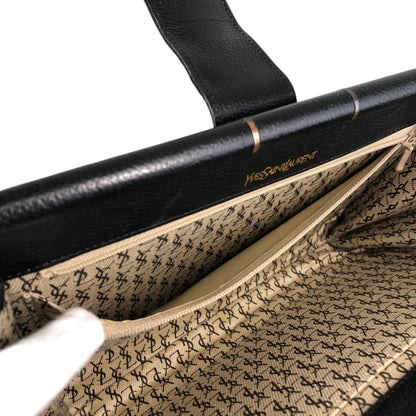 Yves Saint Laurent YSL Logo Bias Stitch Clutch bag Black Vintage hiam4r