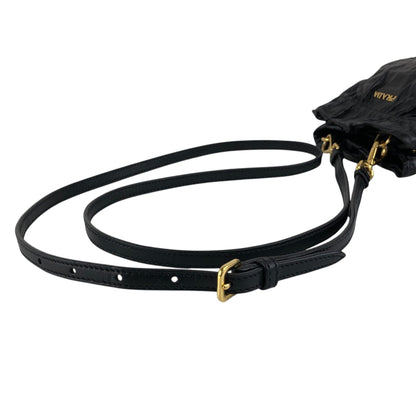 PRADA Logo Drawstring Shoulder bag Black Vintage 4zjm5c