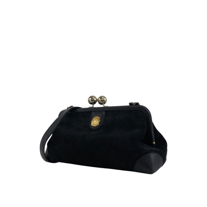 CELINE Triomphe Metal Closure Shoulder bag Black Vintage vxya2a