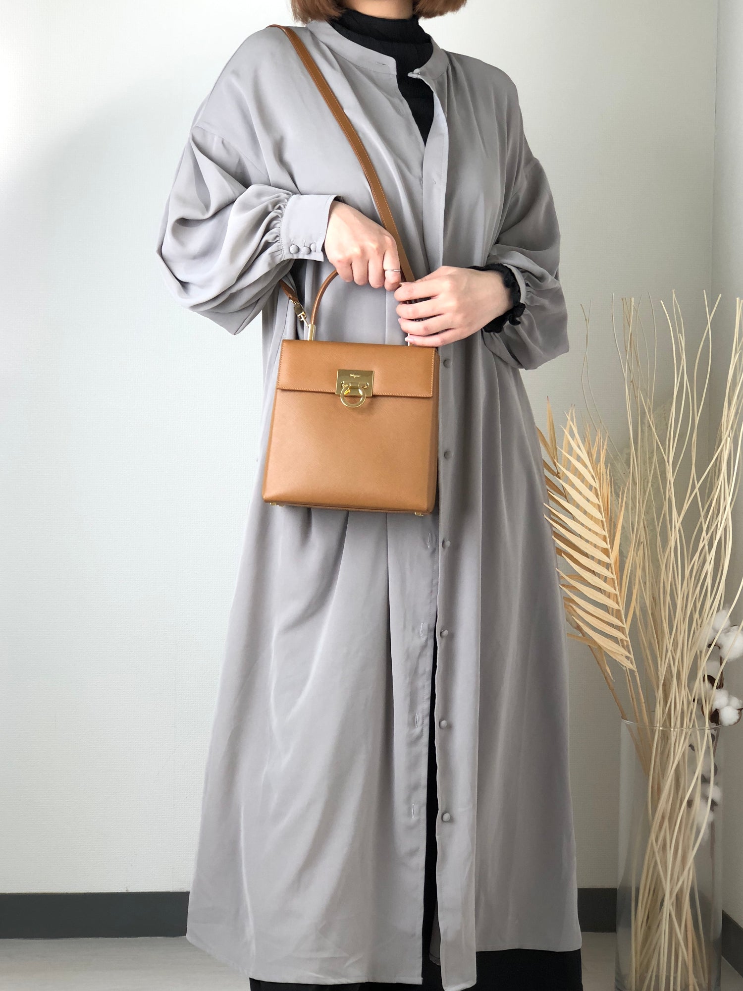 Salvatore Ferragamo Vintage One Shoulder Bag Suede Leather