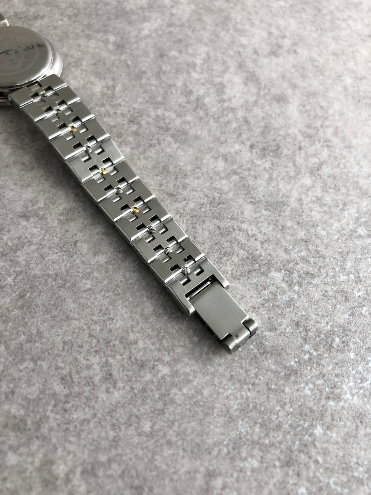 HERMES Logo Quartz Watch Silver×Gold Vintage ud4ac3