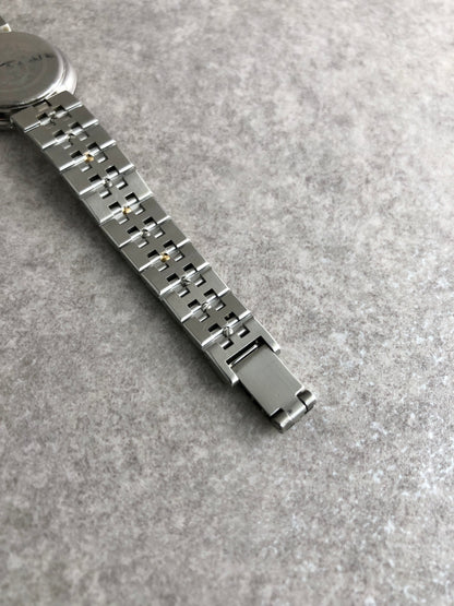 HERMES Logo Quartz Watch Silver×Gold Vintage ud4ac3