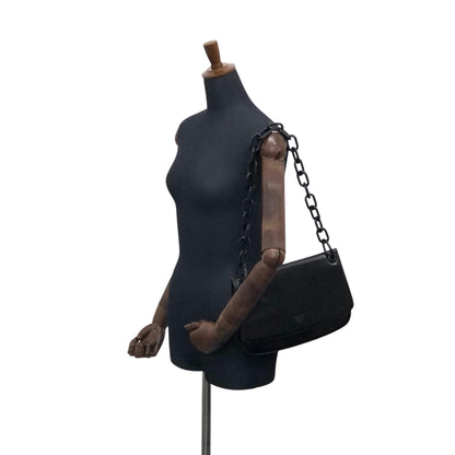 PRADA Logo Chain Shoulder bag Black Vintage vksien