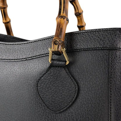 GUCCI Bamboo Handbag Black Vintage i4a8t7
