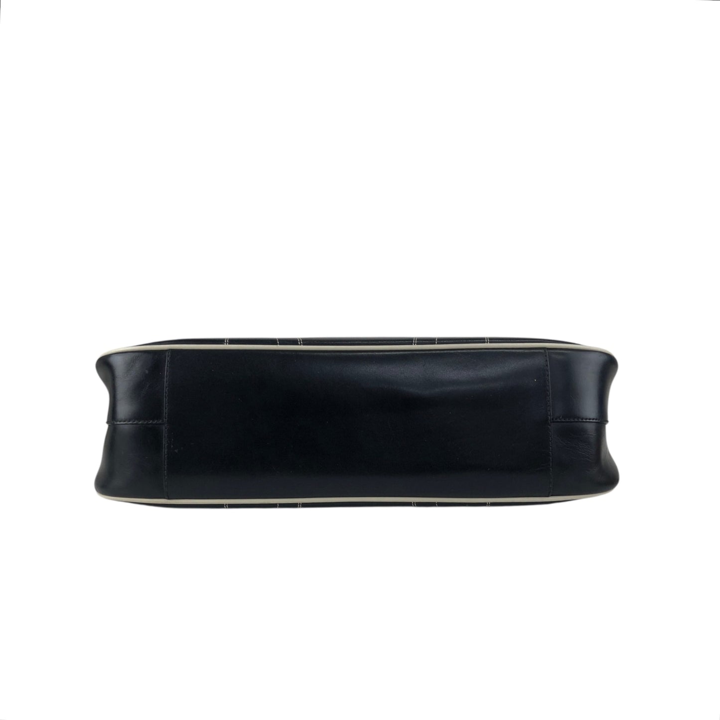 PRADA Stitch Shoulder bag Hobobag Black Vintage tfesrt