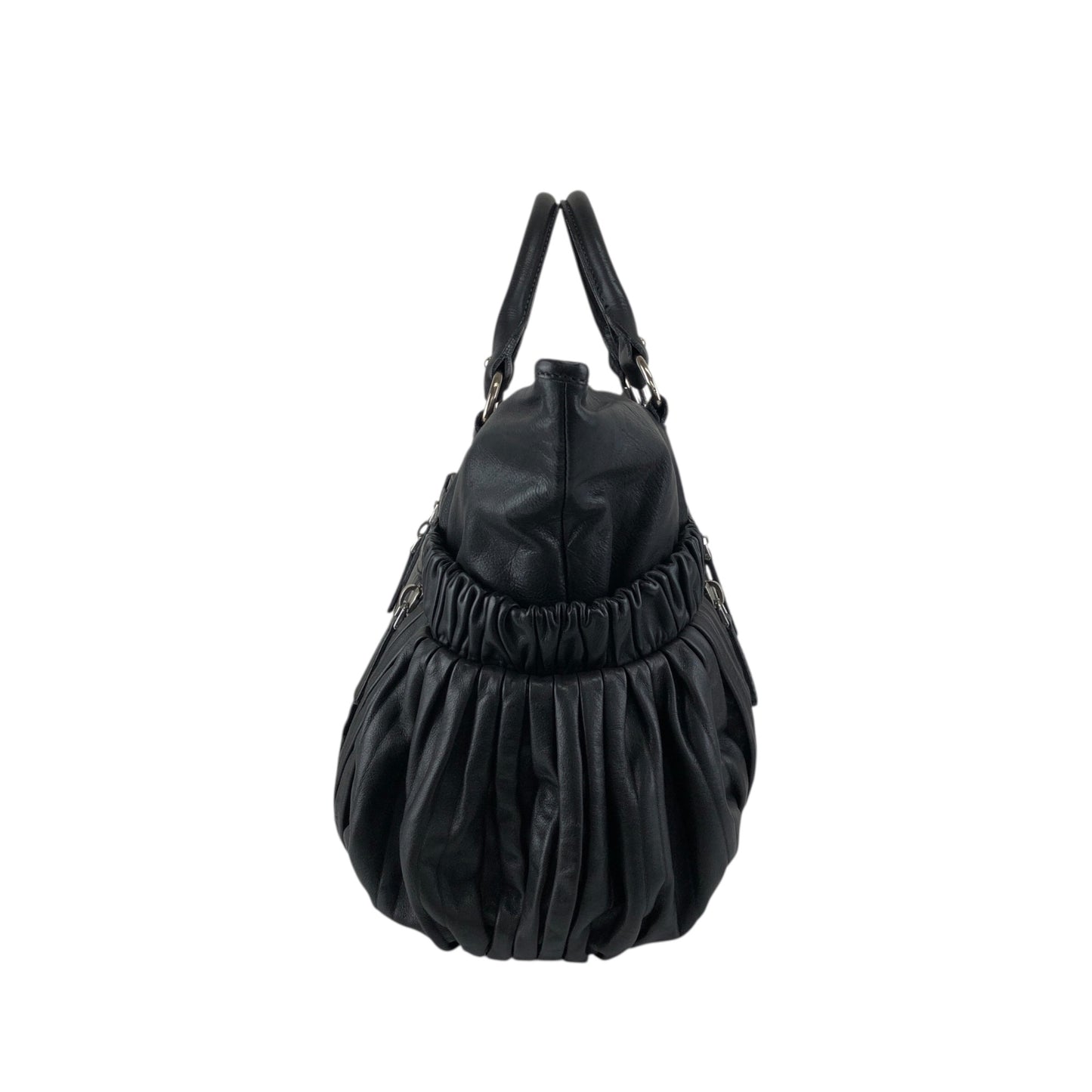 miumiu Front Zipper Handbag Totebag Black Vintage fx4ann