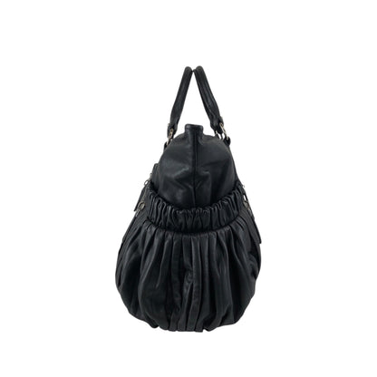 miumiu Front Zipper Handbag Totebag Black Vintage fx4ann