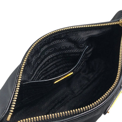 PRADA Tessuto Triangle Logo Small Handbag Black Vintage 6tgg77
