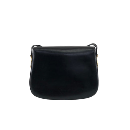 CELINE Blason Front Buckle Shoulder bag Black Vintage ery5dr